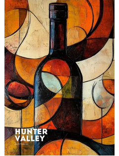 Hunter Valley Poster Abstract Bottle