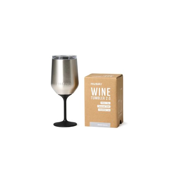 HUSKI WINE TUMBLER - BRUSHED STAINLESS STEEL