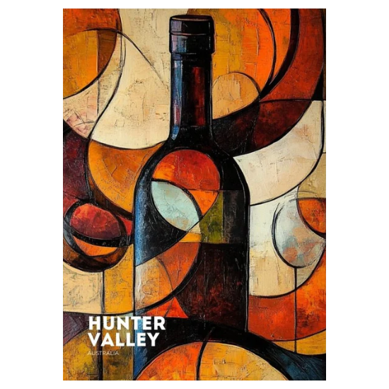 Hunter Valley Poster Abstract Bottle